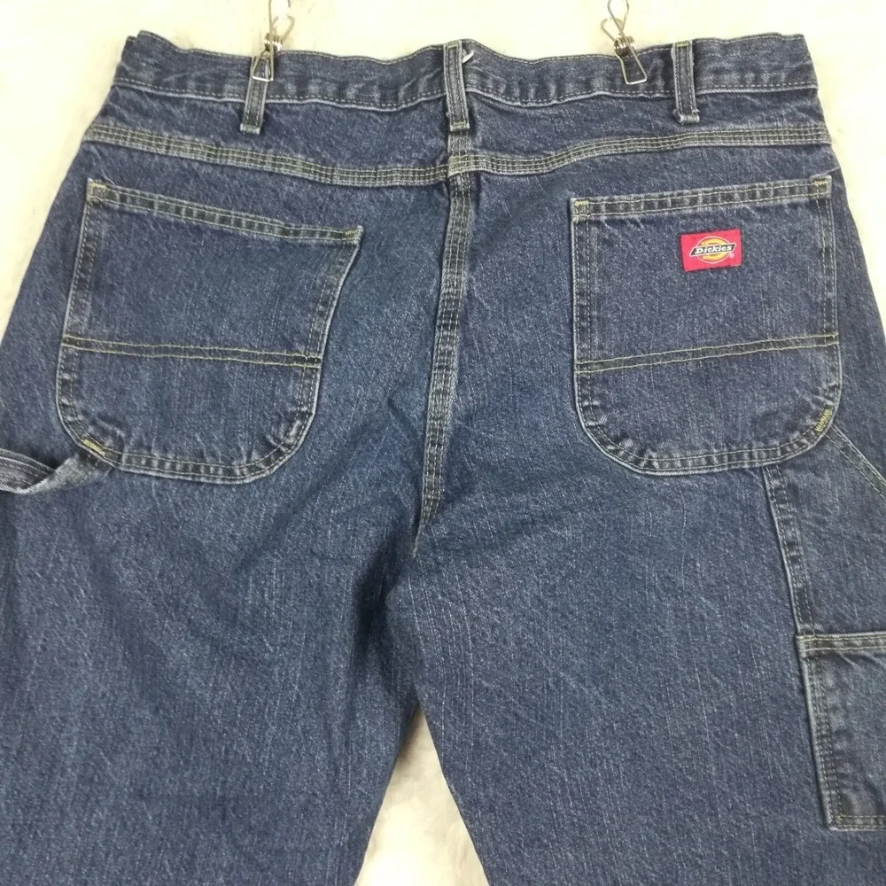 Dickies Mens Jeans Carpenter Straight Leg‎ Denim Blue Medium Indigo Wash 36x30